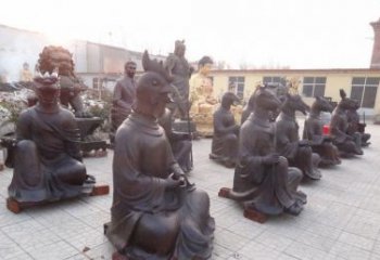 贵州定制十二生肖头像铜雕