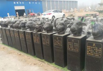 贵州中领雕塑：十二生肖头像动物石雕