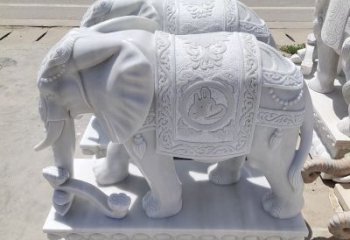 贵州中领雕塑汉白玉大象雕塑，以精美的汉白玉材…