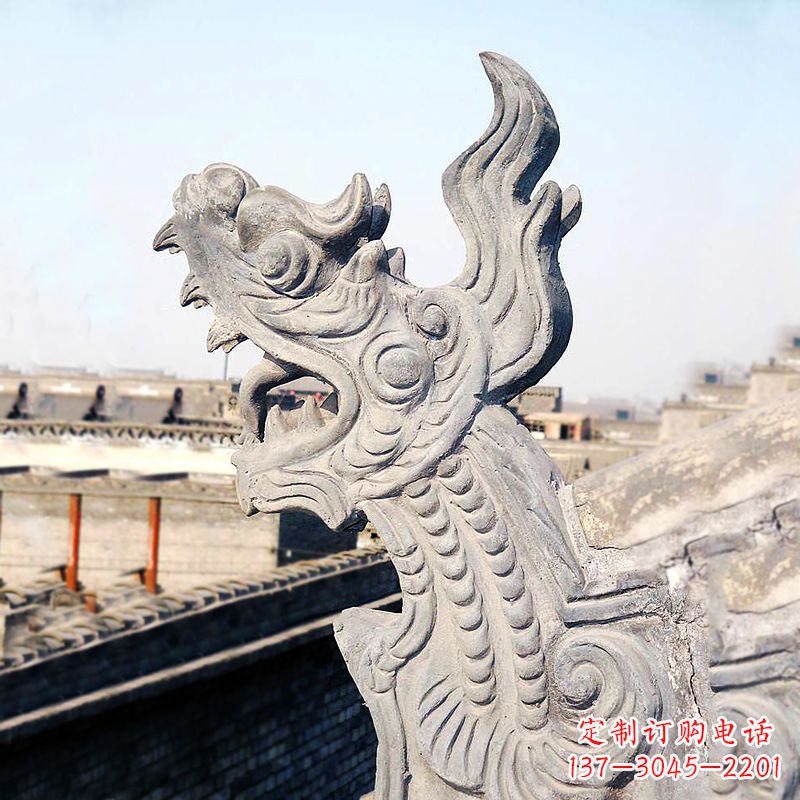 贵州屋脊鸱尾螭吻雕塑-古建装饰神兽动物雕塑