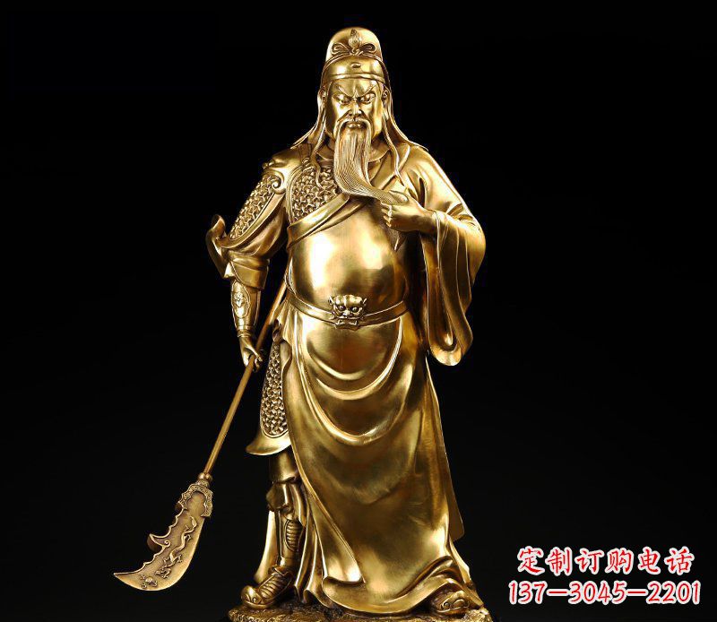 贵州武圣握刀关公铜雕