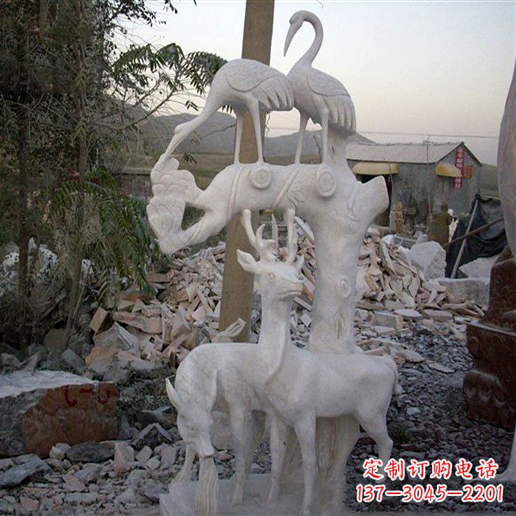 贵州仙鹤石雕景观摆件