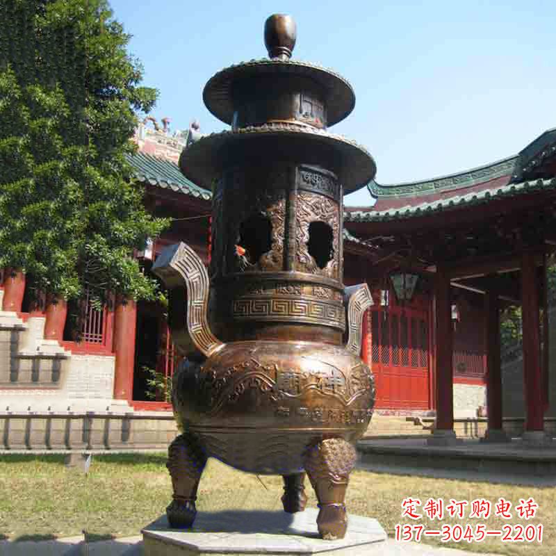 贵州现代铜制香炉铜雕香炉
