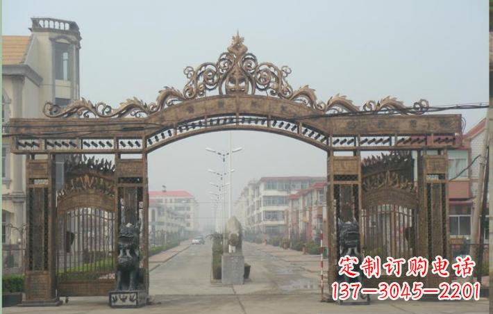 贵州小区不锈钢门口牌坊雕塑
