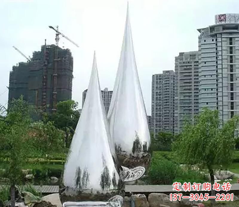 贵州小区不锈钢水滴雕塑