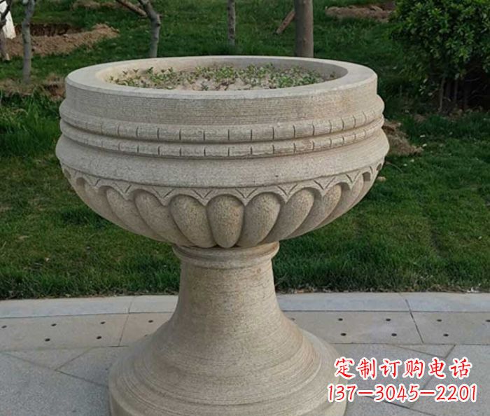 贵州小区大理石花盆摆件石雕