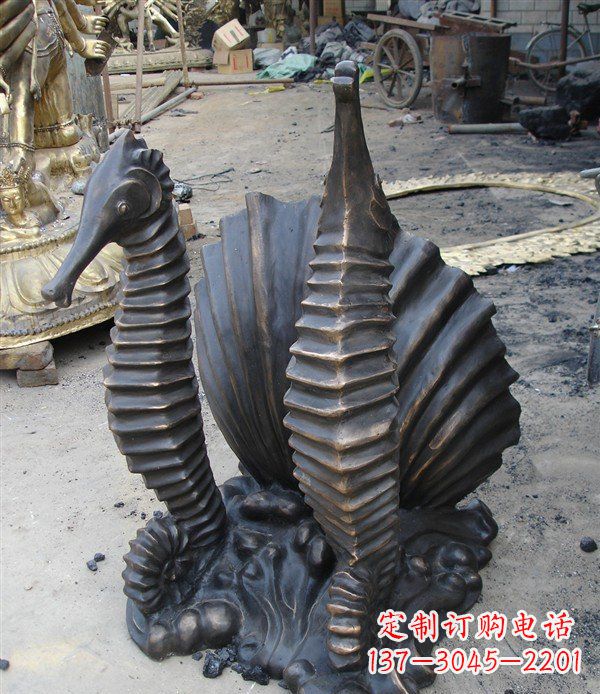 贵州小区动物海马铜雕 