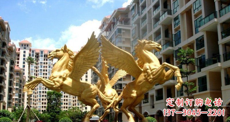贵州小区飞马动物铜雕