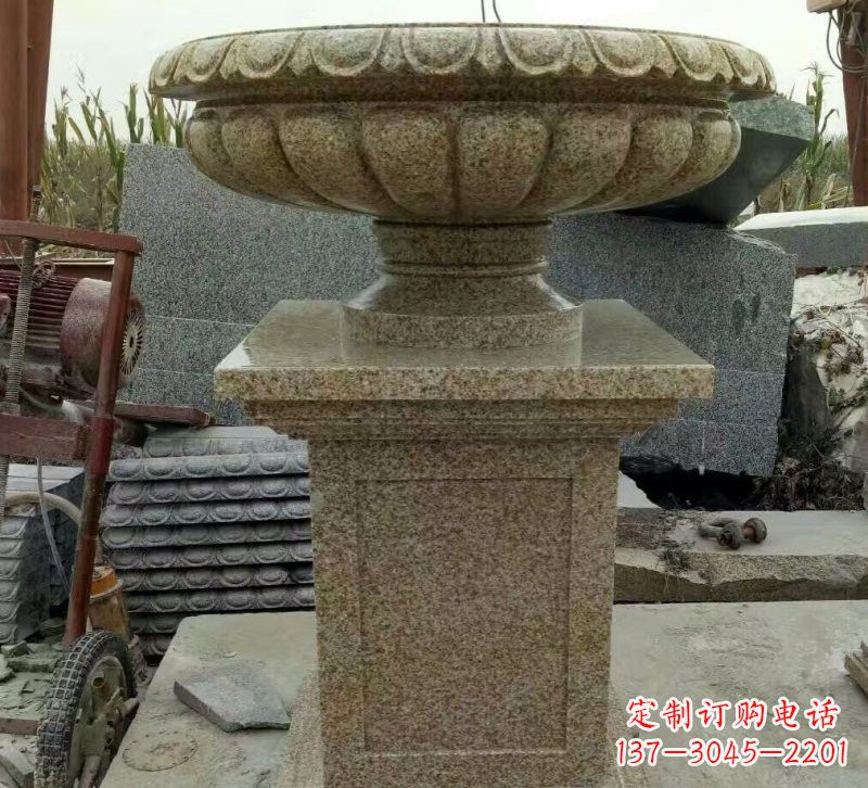 贵州小区花岗岩花盆雕塑