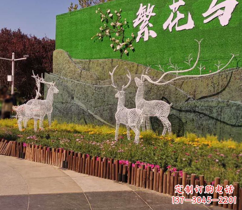 贵州小区景观不锈钢梅花鹿