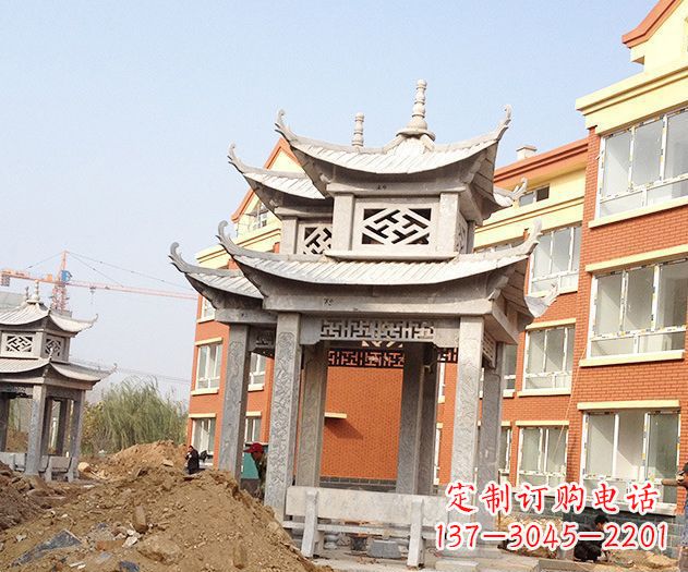 贵州小区景观大理石凉亭石雕