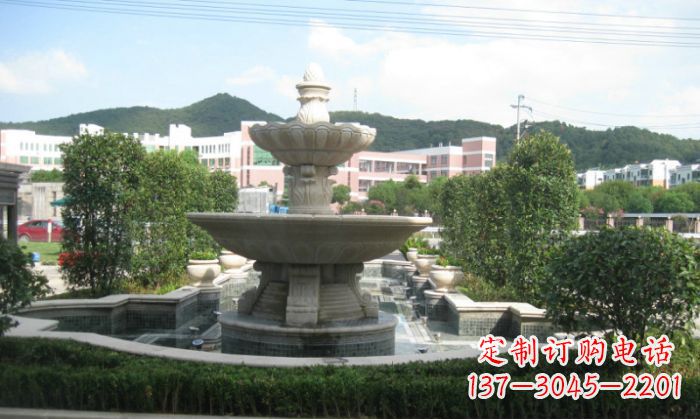 贵州小区景观大理石喷泉石雕 (2)