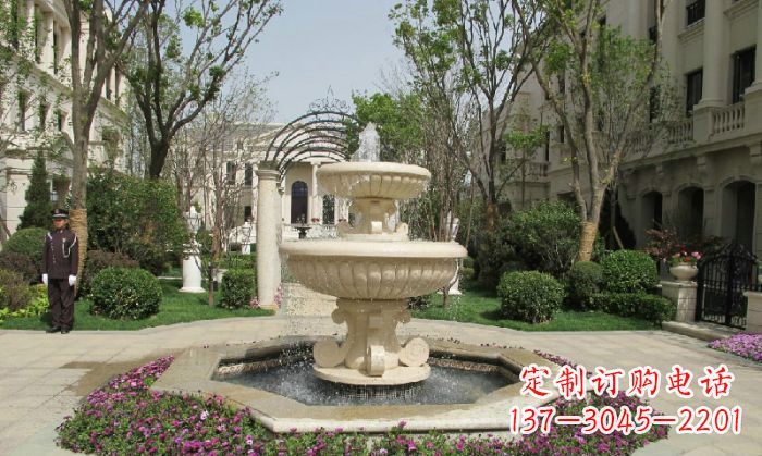 贵州小区景观大理石喷泉石雕 (7)