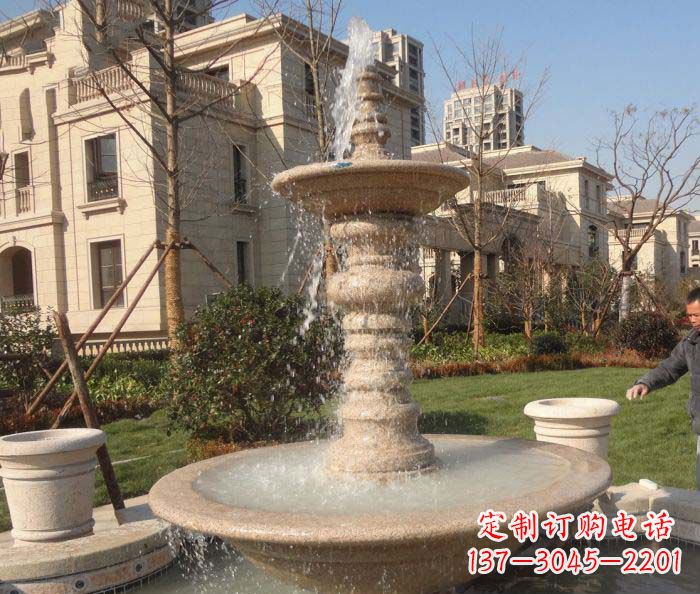 贵州小区景观多层喷泉石雕 (2)