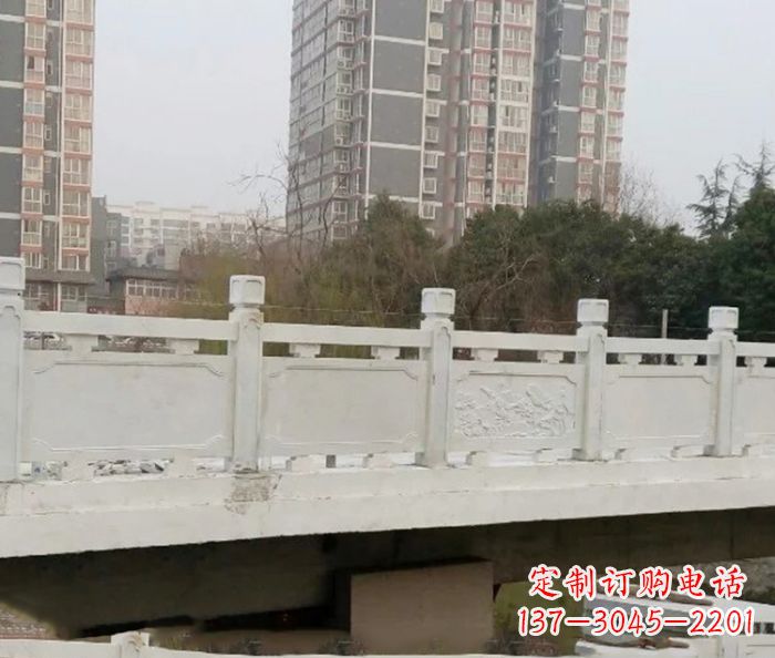 贵州小区景观汉白玉石雕栏板 (2)
