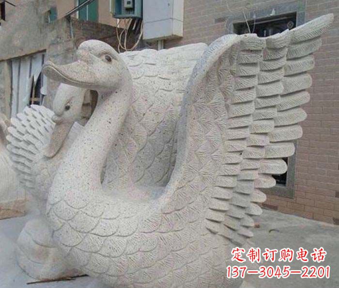 贵州小区景观天鹅石雕喷泉