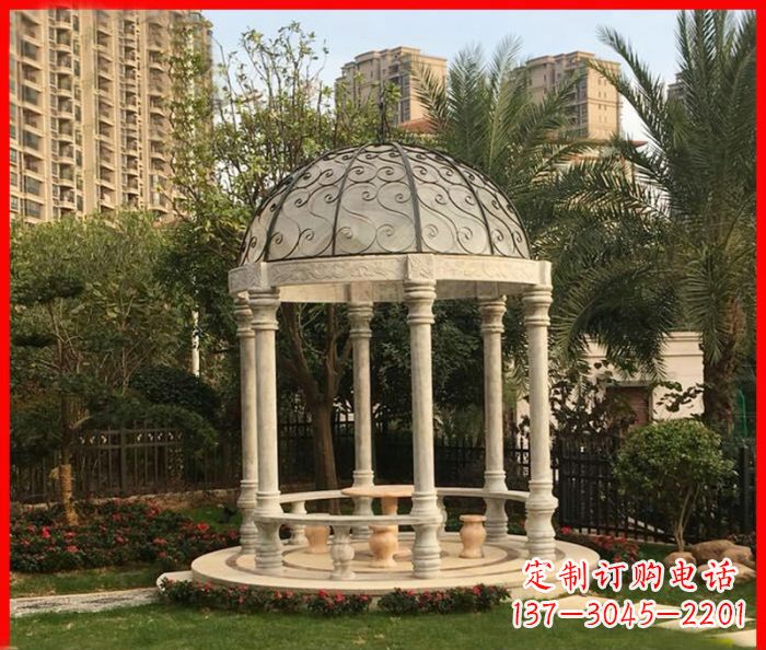 贵州小区欧式圆顶凉亭石雕 (2)