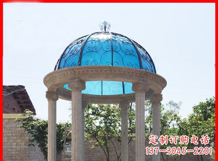 贵州小区欧式圆顶凉亭石雕_2