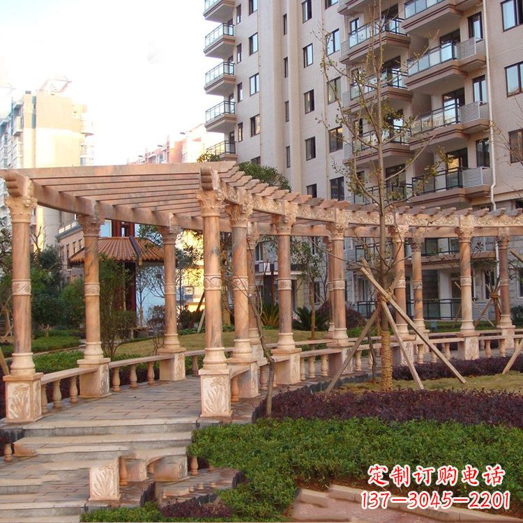 贵州小区石雕花架长廊