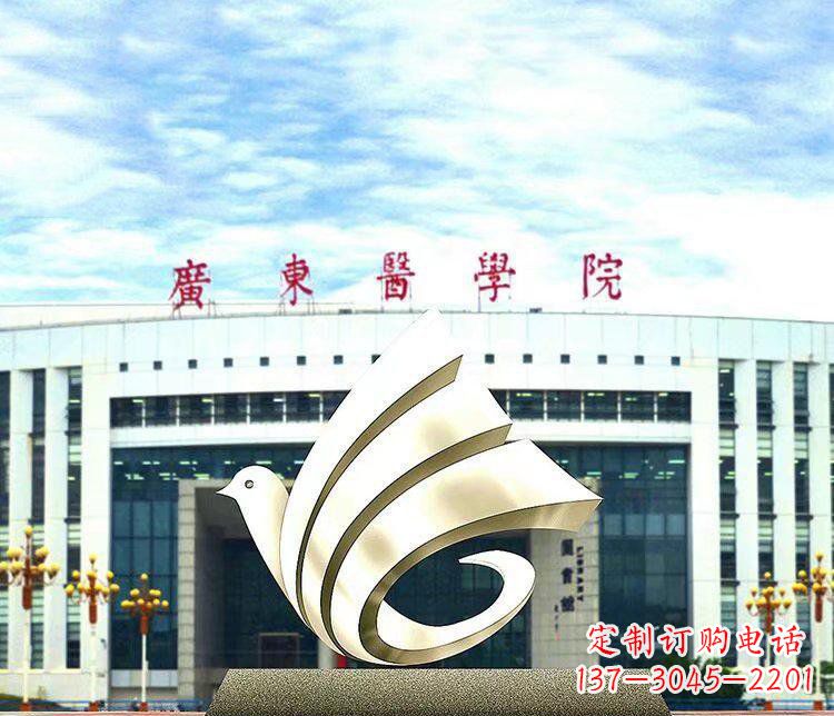 贵州校园不锈钢抽象和平鸽雕塑