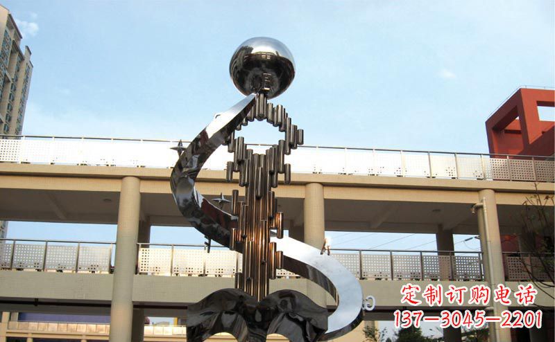 贵州校园不锈钢抽象钥匙和书籍雕塑
