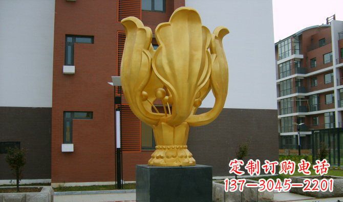 贵州校园不锈钢紫荆花雕塑