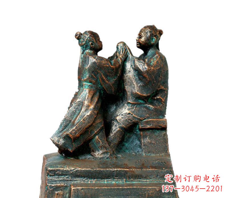 贵州校园古代孔融让梨人物铜雕