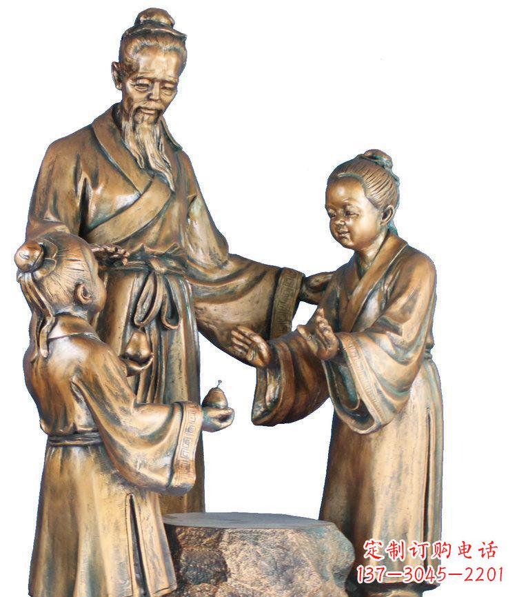 贵州校园孔融让梨景观铜雕