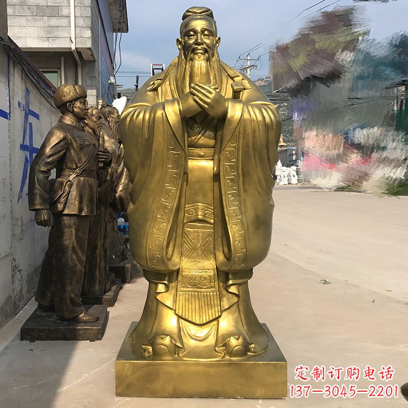 贵州校园孔子铜雕像