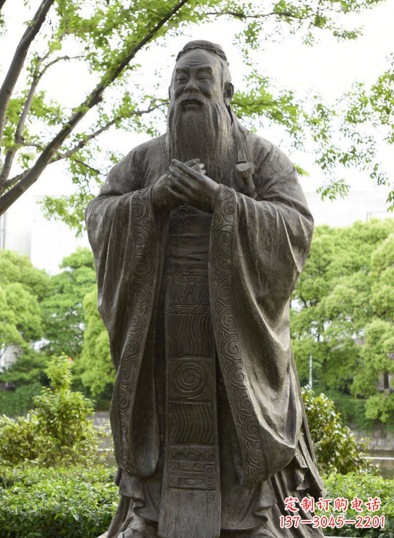 贵州校园孔子行教像铜雕 (2)