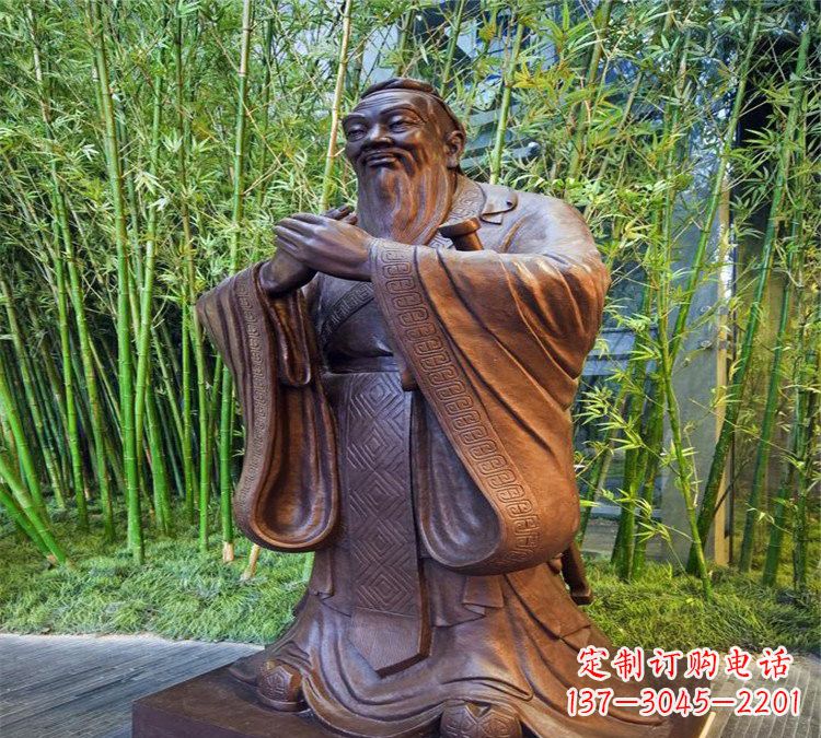 贵州校园孔子行教像铜雕
