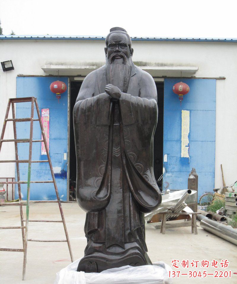 贵州校园老子古代名人铜雕