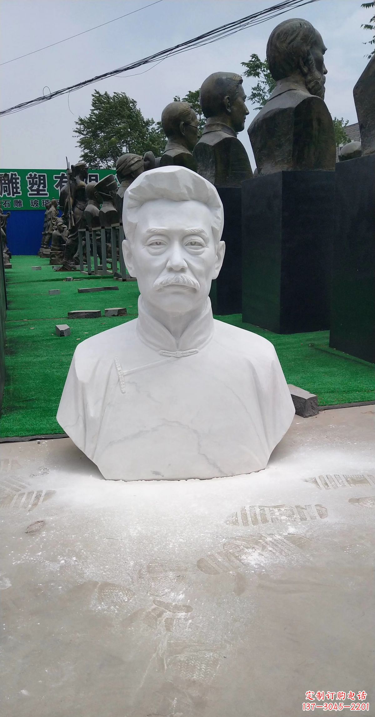 贵州校园名人汉白玉鲁迅头像
