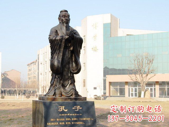 贵州校园名人孔子铜雕 (2)