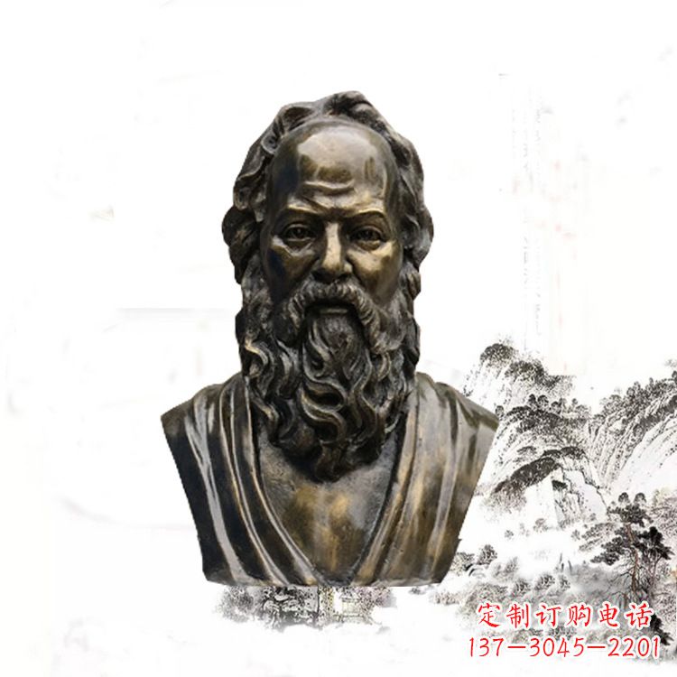 贵州校园名人苏格拉底头像雕塑