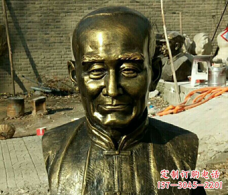 贵州校园名人叶圣陶胸像铜雕