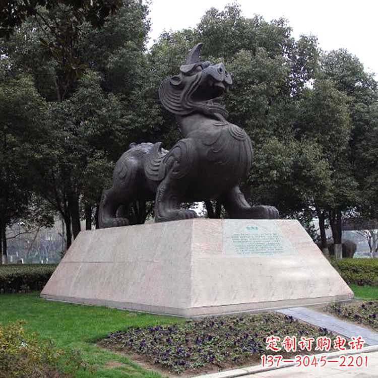 贵州獬豸神兽雕塑-公园上古神兽景观雕塑