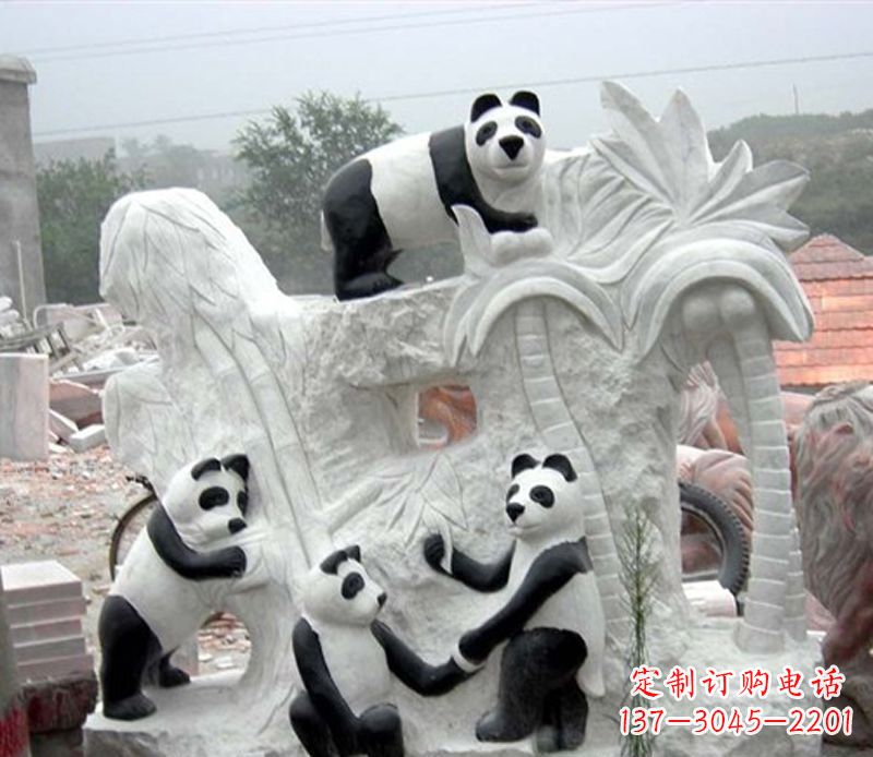 贵州熊猫动物景观石雕