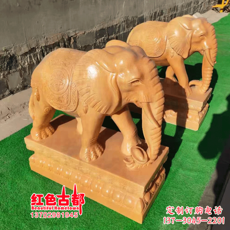 贵州银行门口的石雕大象