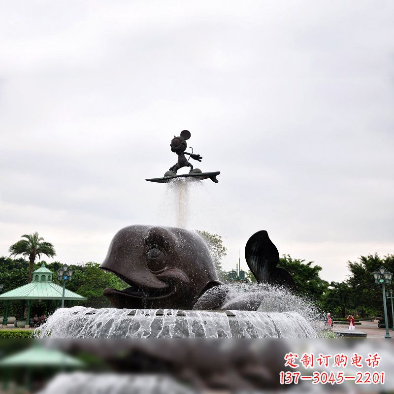 贵州鱼和小孩水景喷泉