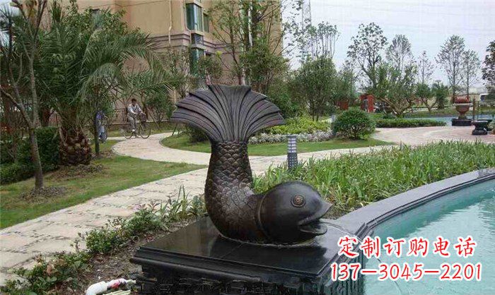 贵州鱼式喷泉小区景观铜雕