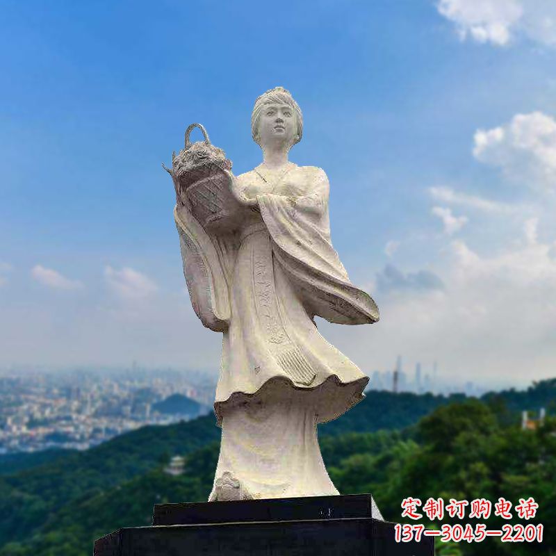 贵州虞姬景观石雕像-景区园林古代美女雕塑