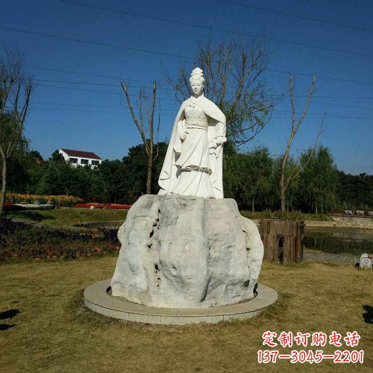 贵州虞姬石雕塑-公园历史名人楚汉时期美女雕像
