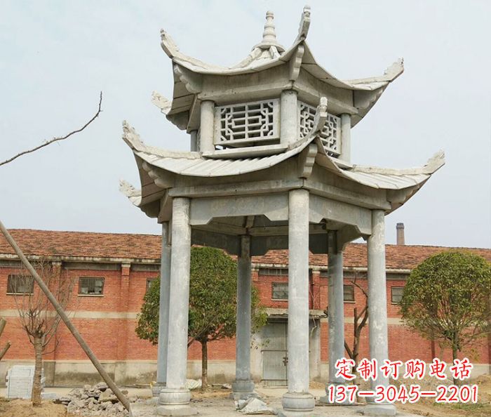 贵州园林仿古双层石雕凉亭 (2)