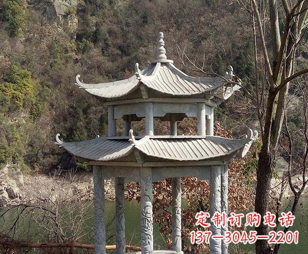 贵州园林仿古双层石雕凉亭