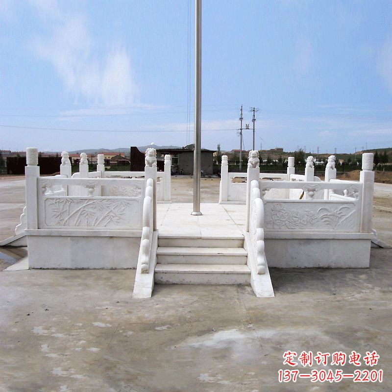 贵州园林广场升旗台汉白玉石雕国旗台