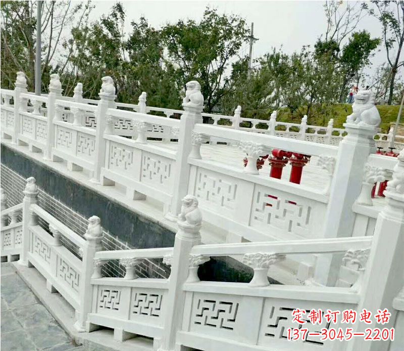 贵州园林汉白玉栏板景观石雕 (2)