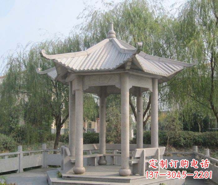 贵州园林景观大理石凉亭石雕