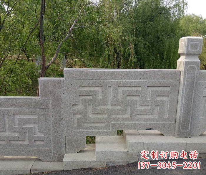 贵州园林景观大理石桥栏板石雕 (7)