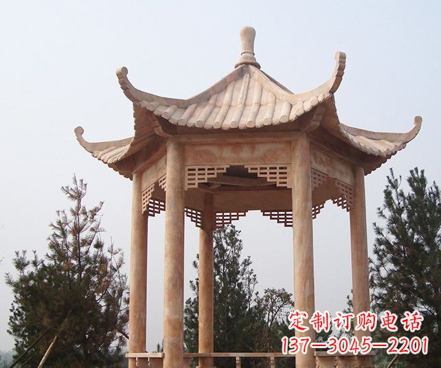 贵州园林景观单层石雕凉亭 (3)